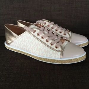 Michael Kors Kristy LOGO Rose Gold Pink Espadrille